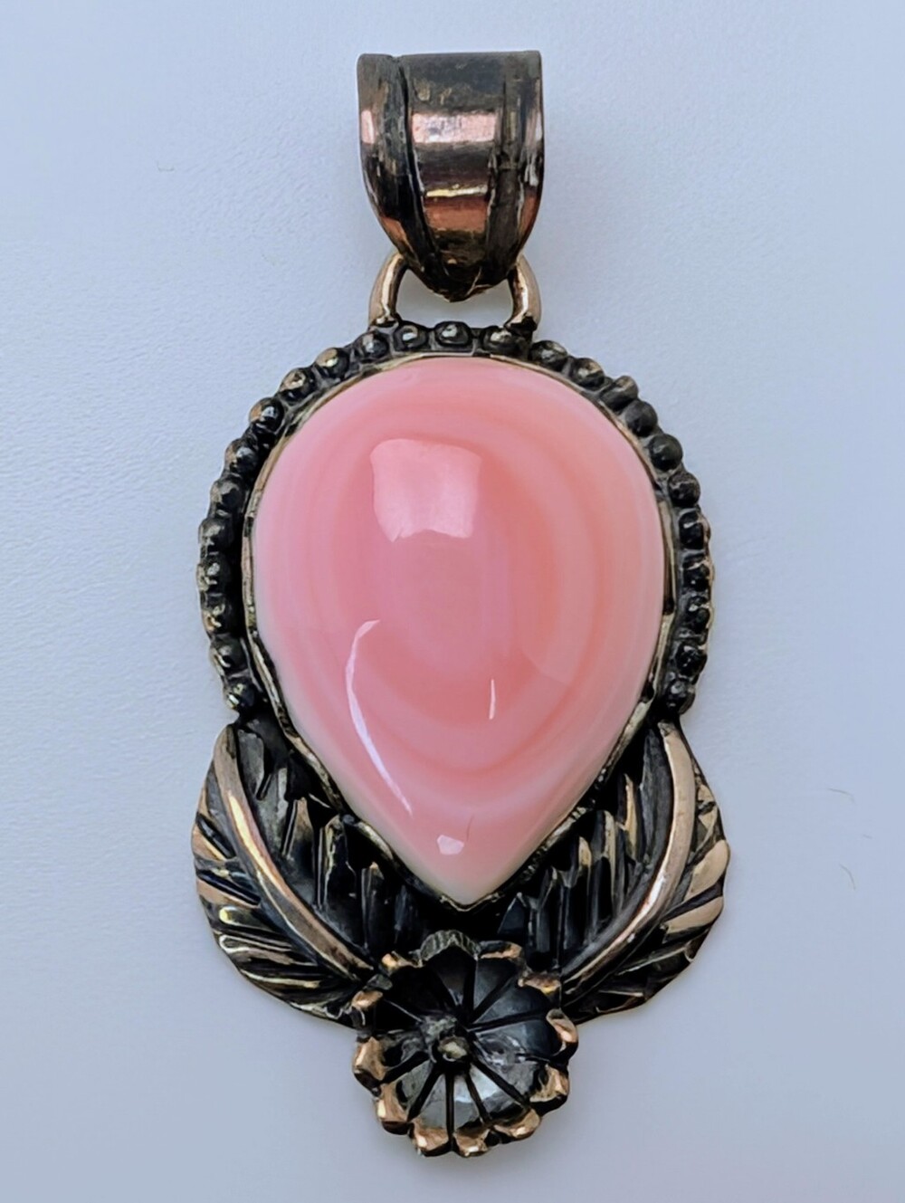 Pink Conch Flower Pendant S925 Sterling Silver